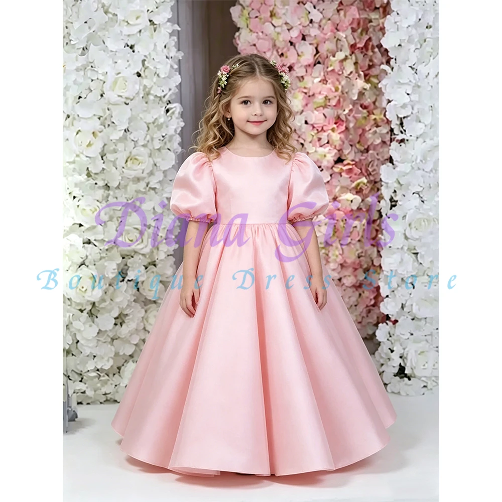 robe-de-demoiselle-d'honneur-de-qualite-superieure-en-satin-rose-moelleuse-pour-petites-filles-pour-fete-d'anniversaire-soiree-bapteme-couleur-et-taille-personnalisables