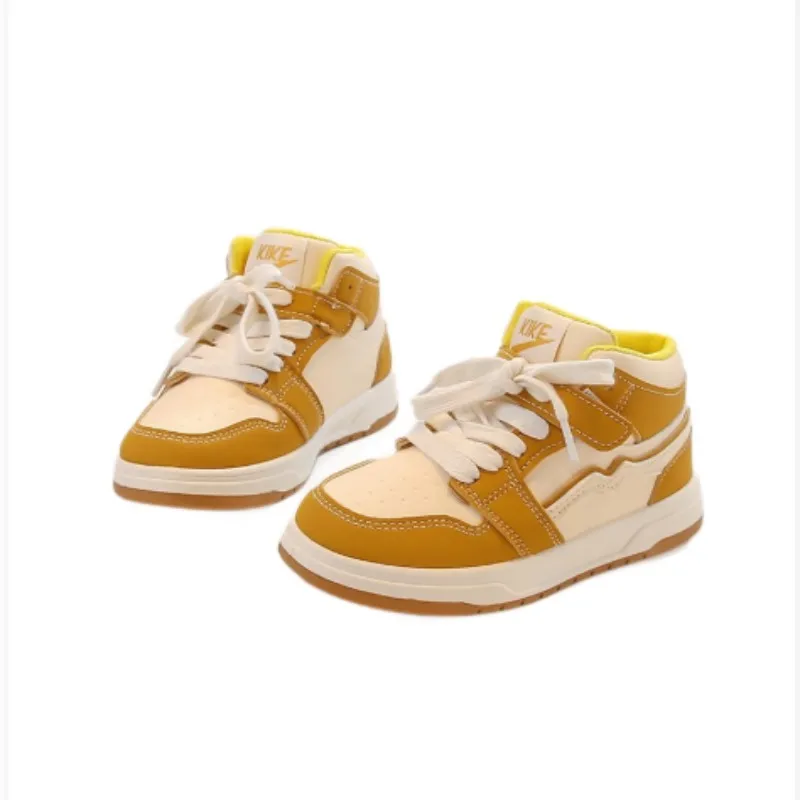 

Children's board shoes 2025 autumn new boys girls fashionable anti slip breathable soft sole high top casual sports shoes 26-37