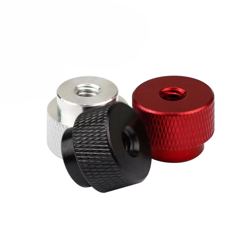 Knurled Thumb Nut 1/4 3/8 Blind/Through Hole Aluminum Alloy Hand Thread Nuts Inch Thin Type Hand Grip Knob Thumb Nuts