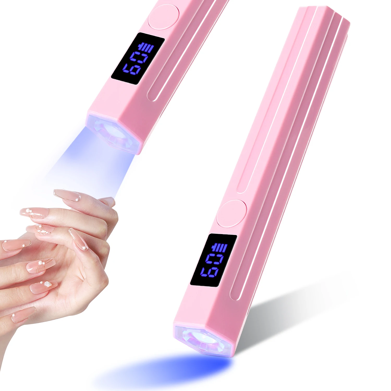

1pcs Portable LED Nail Lamp Rechargeable Quick Curing Handheld UV Light for Nails USB Nail Dryer with LED Screen Nail Art Tools
