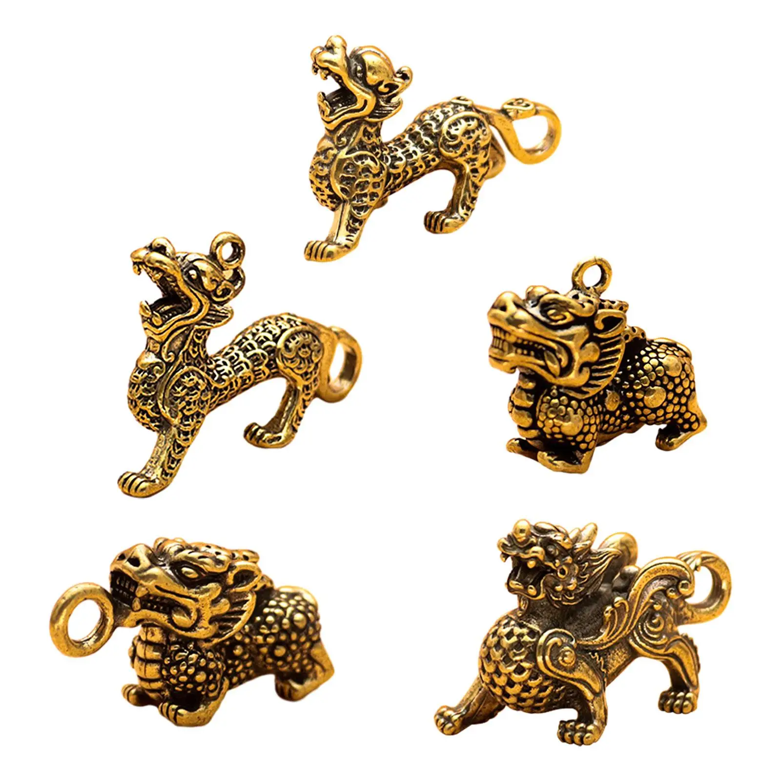 Brass Kirin Key Pendants Durable Hanging Ornament Kylin Ornament Pendants