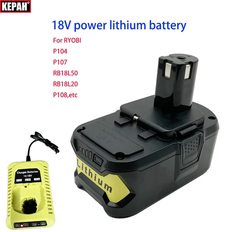 18V Lithium-Ion Power Battery 6Ah For RYOBI P108 18V One+ Plus Tools P104 P107 RB18L50 RB18L20 P108 etc.Fast shipping