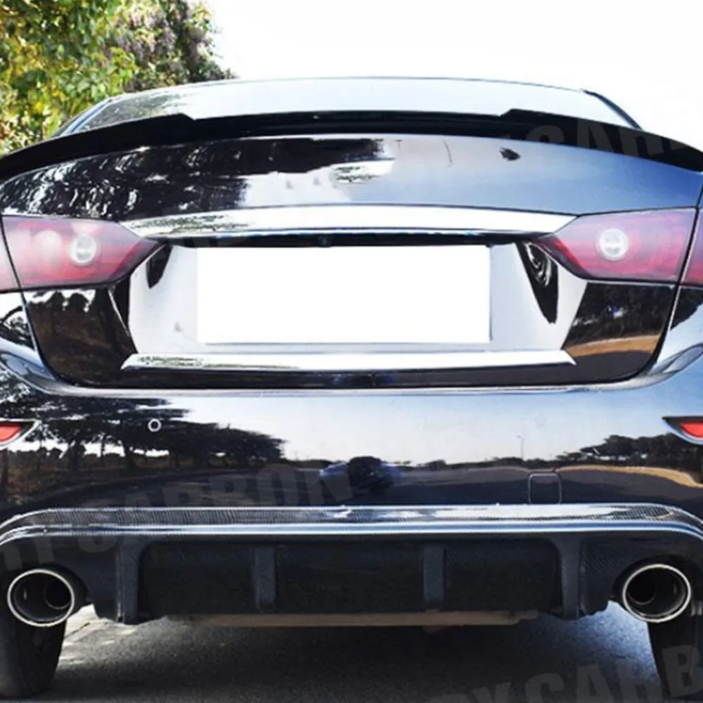 

Для Infiniti Q50 Standard Sport 2014-2017: Задний бампер, диффузор, глянцевый черный, аксессуары для тюнинга