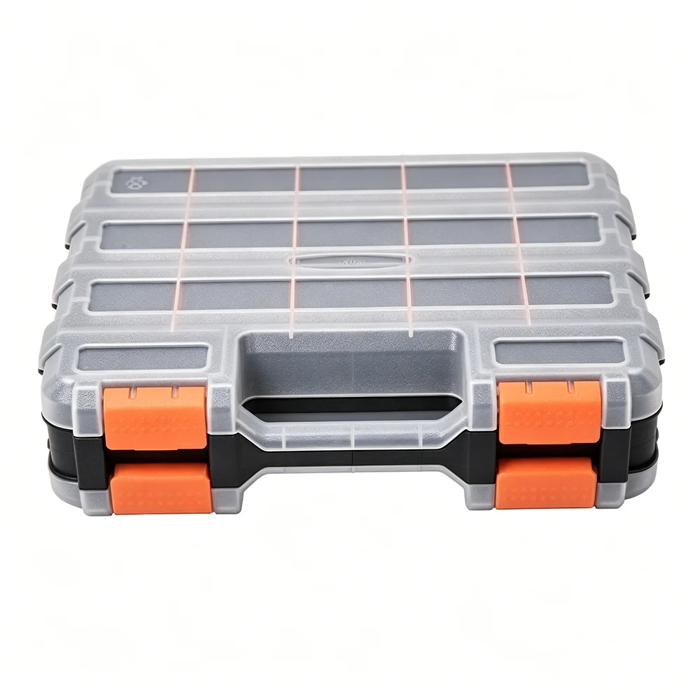 34 Slots Double Sided Hardware Tool Storage Box Removable Divider Small Parts Organizer Case Portable Plastic Parts Container