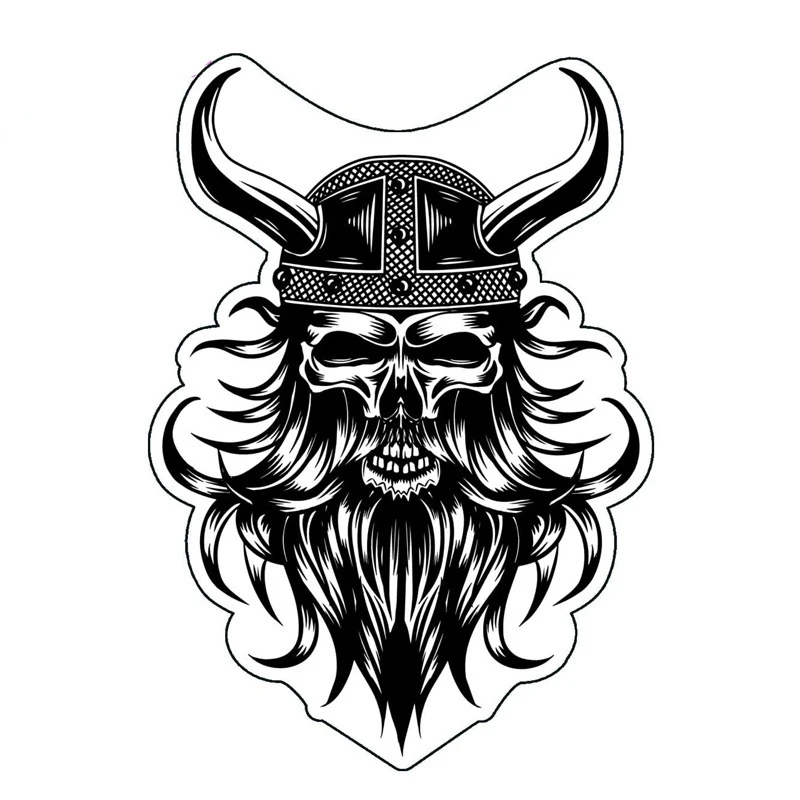 

V1636# Waterproof and Sunproof Viking Skull Decal Valhalla Bearded Warrior Scandinavian Sticker Decal Decor