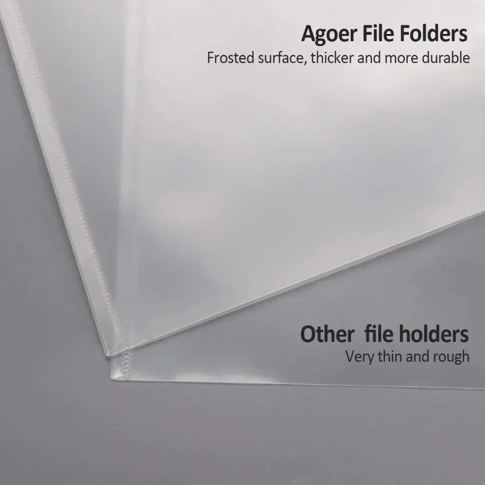 

10pcs Reusable A4 Transparent Plastic File Bag Snap Button Multi-Purpose Data Storage Bag Waterproof Document Storage Bag
