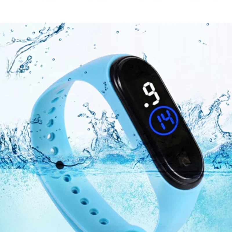 Reloj deportivo con pantalla táctil para niños, reloj Digital Led eléctrico resistente al agua, pulsera de silicona ultraligera, reloj de pulsera para niño y niña