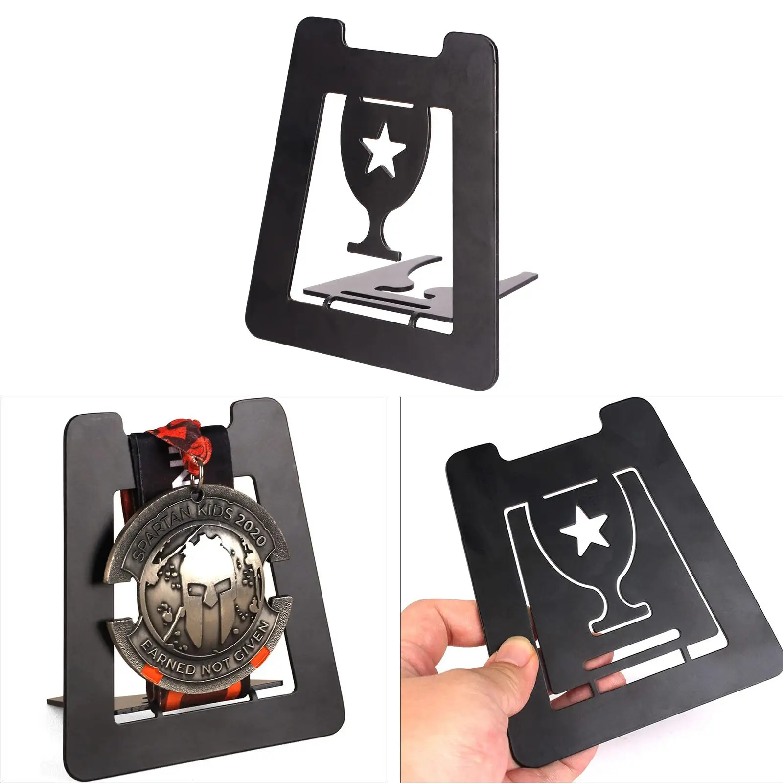 Medal Holder Display Frame Easy to Clean Medal Holder Display Stand Award Foldable for Karate Storage Home Decor Sports