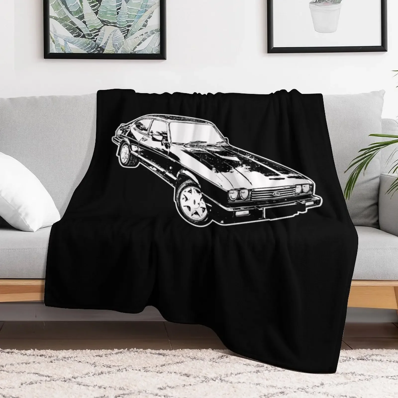 Sketched Capri Artwork Throw Blanket Cute Decorative Beds Blankets