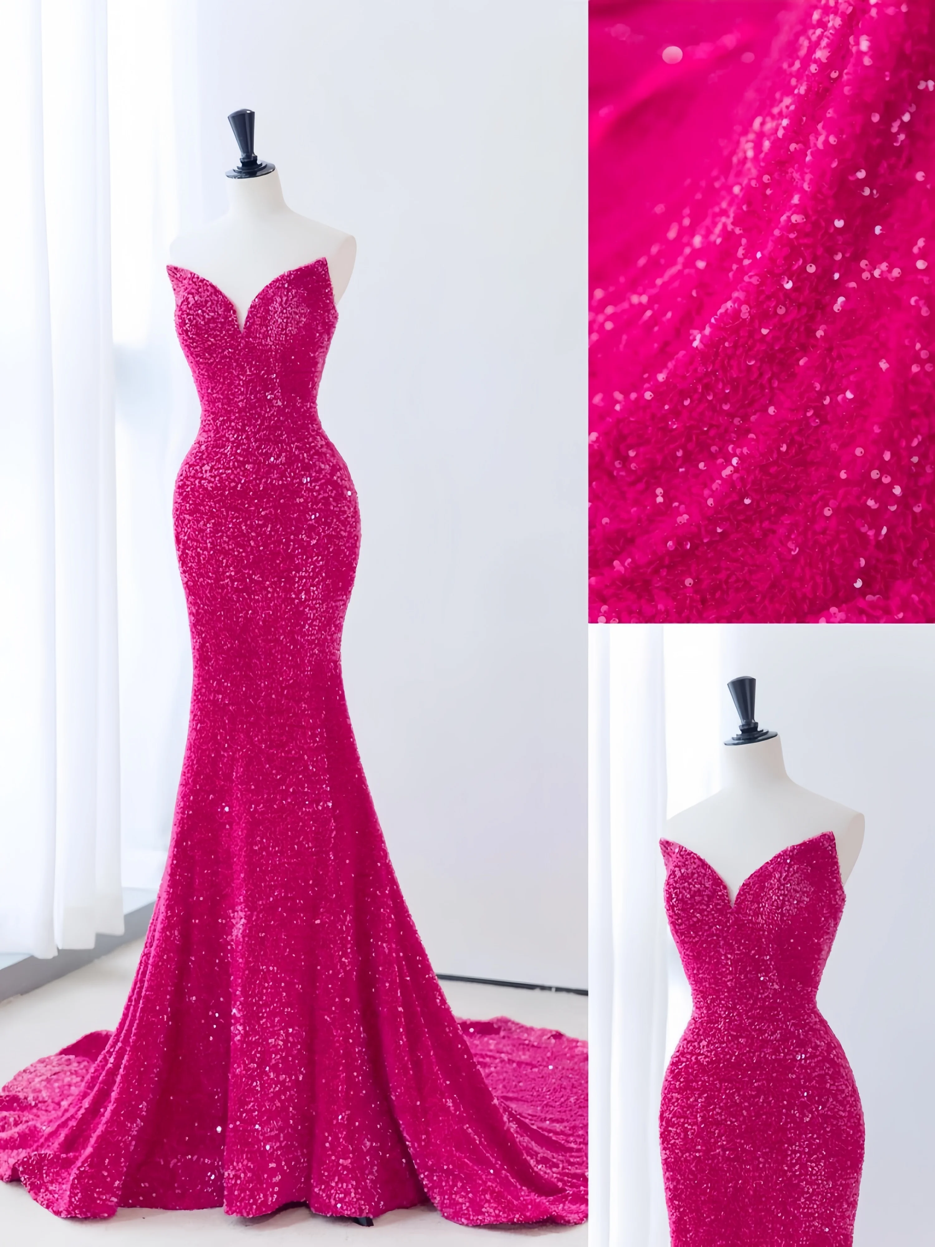 Sem alças rosa vermelho vestido de baile elegante sereia sem mangas sexy decote em coração sem costas celebridade banquete vestido de noite