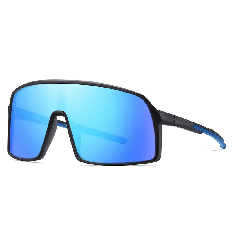 Full Wrap Around Outdoor Sports Polarized Glass Lenses PC Frame Mirrored Cycling Sunglasses with Eyewear Rope for Men Women