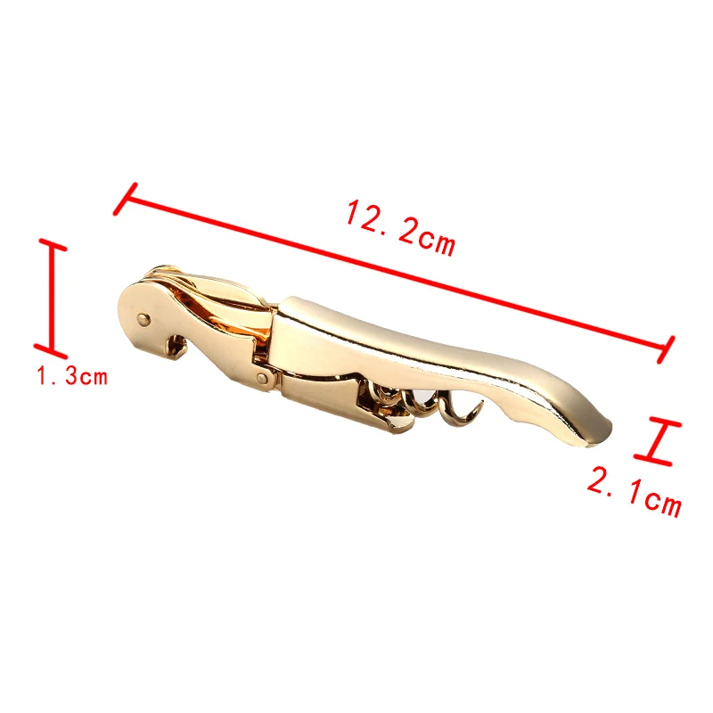Gold Plated Corkscrew Double Hinge Waiters Wine Key Bottle Opener Party Bottle Opener for Restaurant Waiters or Bartenders