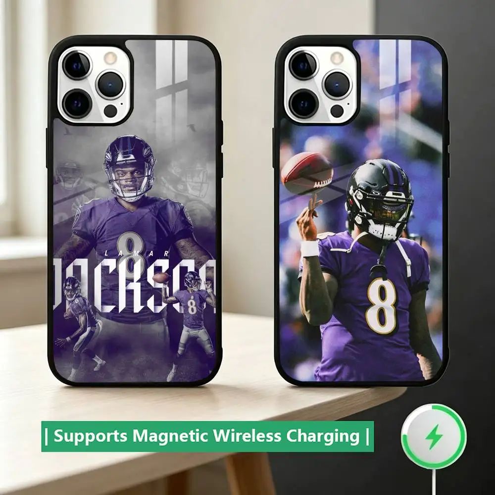 

Sport L-Lamar Jackson Phone Case For iPhone17,16,15,14,13,12,11 Plus,Pro Allows magnetic wireless charging