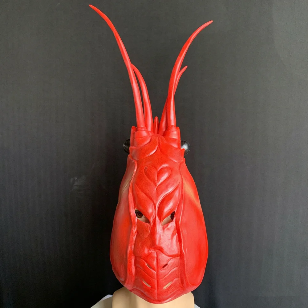 Realistische Rote Garnelen-Latexmaske für den ganzen Kopf, Meeres-Tiermaske, Halloween-Maskerade-Kostüm, Kostüm-Requisiten für Erwachsene – Detail 4