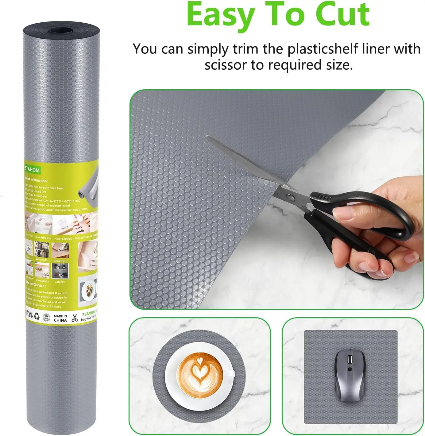 

Shelf Liners For Kitchen Cabinets Refrigerator Liners Waterproof & Oil-Proof Kitchen Cupboard Liner Non-Slip Drawer Mats Non