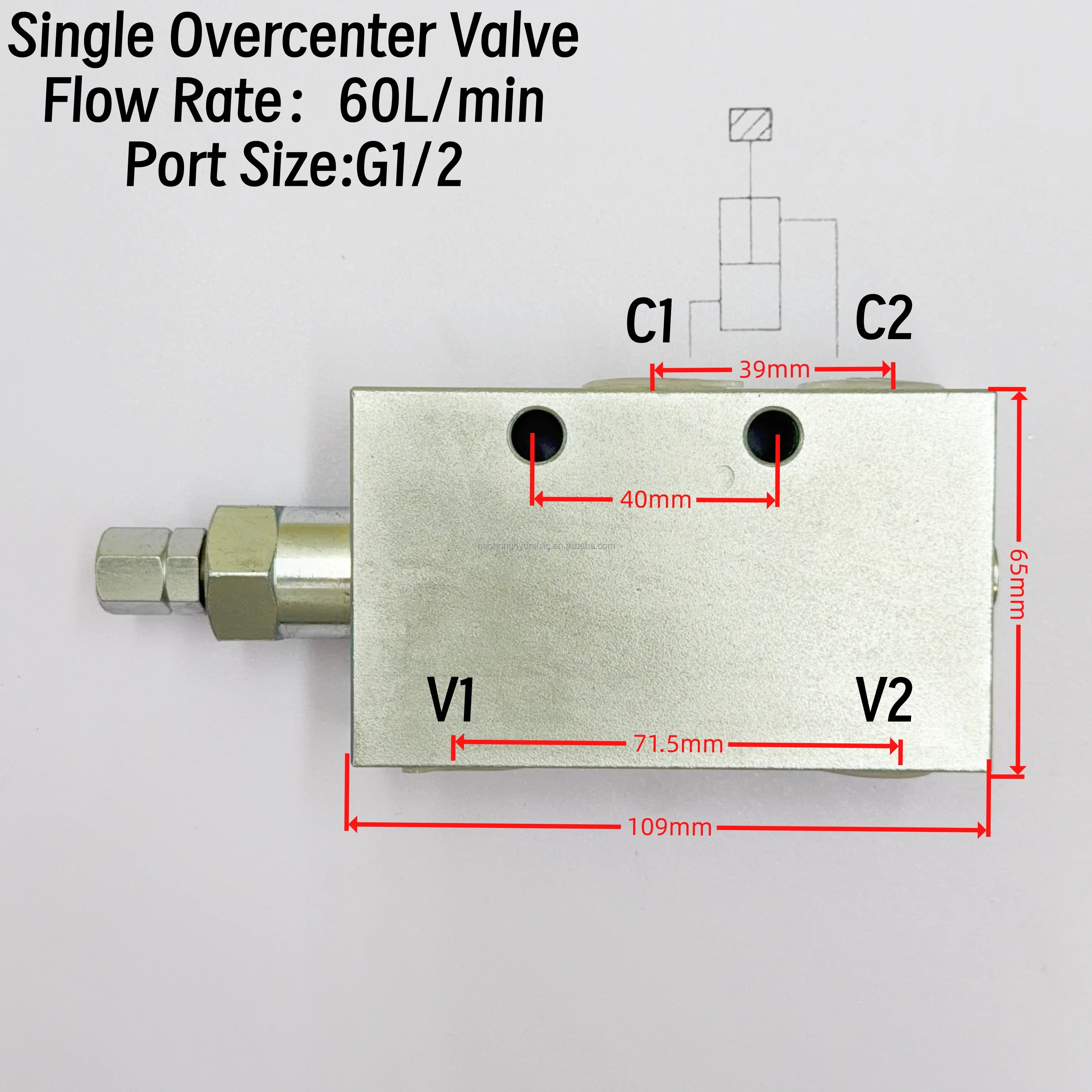 

VBCD 1/2 SE Pressure Control Valve 60 L/min G 1/2 35Mpa Hydraulic