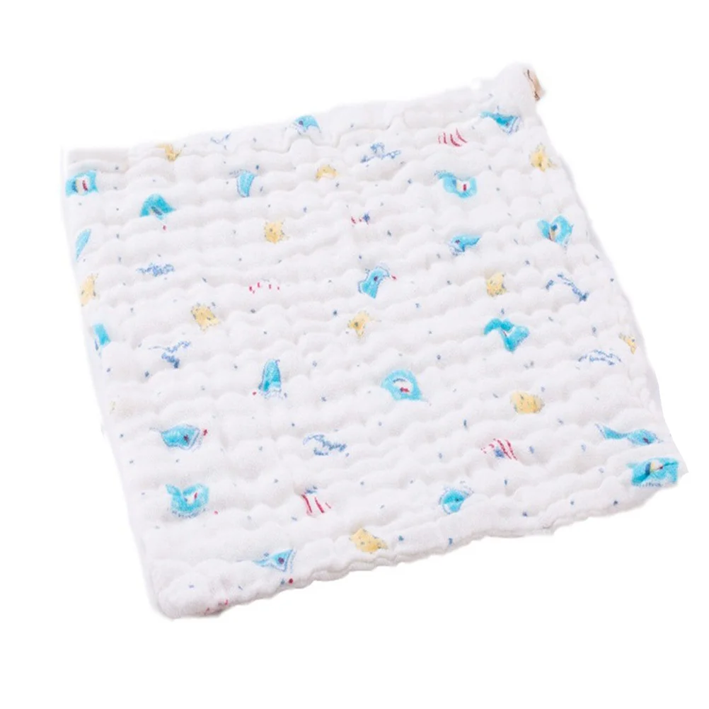 

4Pcs Baby Feeding Towel Pure Cotton Gauze Nursing Towel High Absorbency Soft Facecloth Cute Pattern Handkerchief