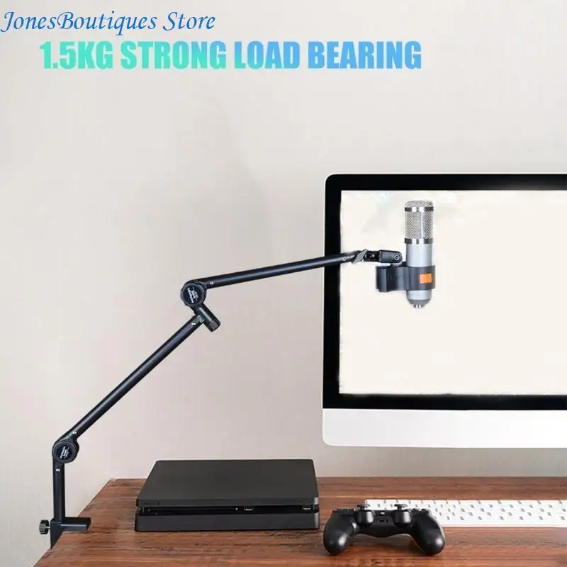 Streamlined Microphone Boom Desktop Microphone Holder for Enhances Stability W8KE