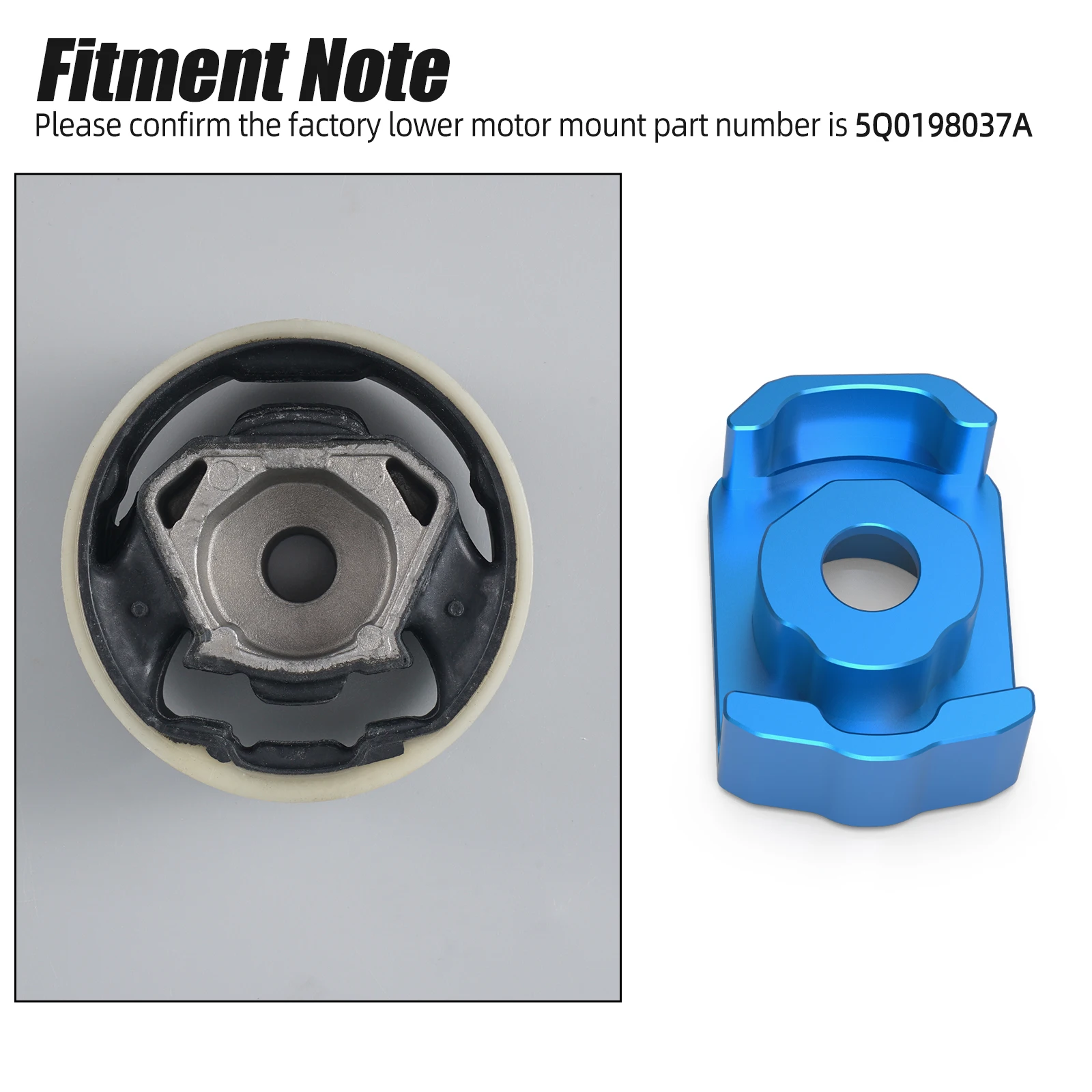 BEVINSEE Lower Motor Mount Insert for VW Golf 7 for Passat B8 for Tiguan 2, for Audi A3 S3 8V/8Y, for SEAT for Cupra for Skoda
