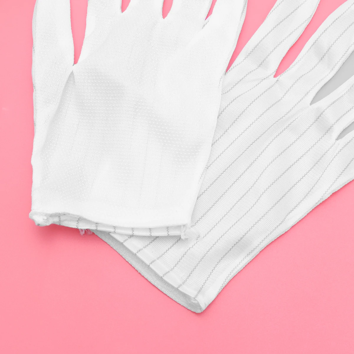 

10pcs White Anti-Static Gloves Protective Industrial Work Gloves Lightweight One Size Fits Most For Cleaning Construction