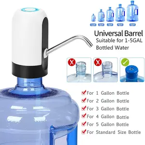 USB -Ladewasserflaschenpumpe, Trinkspender, ein Klickauto -Schalter -Getränkespender, weiß, schwarz, 1pc 6 Hauptverkäufe füllen automatische Flasche - №3