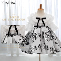 1st Birthday Baptism Princess Dress for Baby Girl Korean Outfit Children Luxury Vestidos Lolita Ball Gown Infant Kids Matching