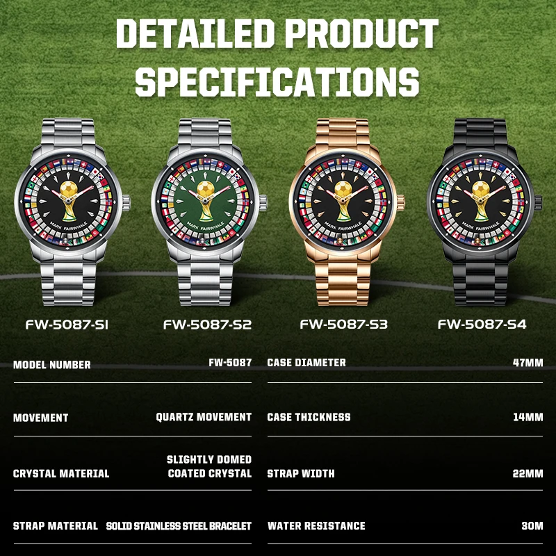 Mark Fairwhale 5087 New Top Brand Men Watch Quartz Wristwatch Rotating Dial Wheel Automatic Watch Diamond Luminous Watch for Man