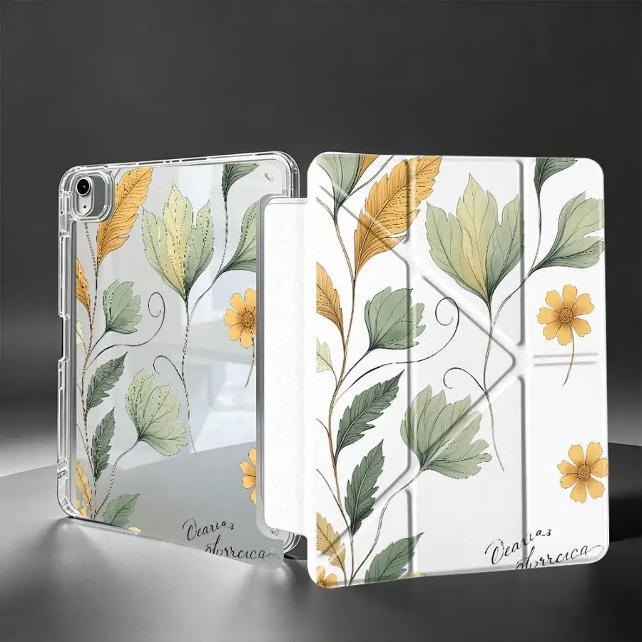 Tablet Case For Samsung Galaxy Tab S7 FE S10 Lite A8 S9 Plus A9 Plus A11 S8 With Pen Slot Cover Minimalist Line Art Florals