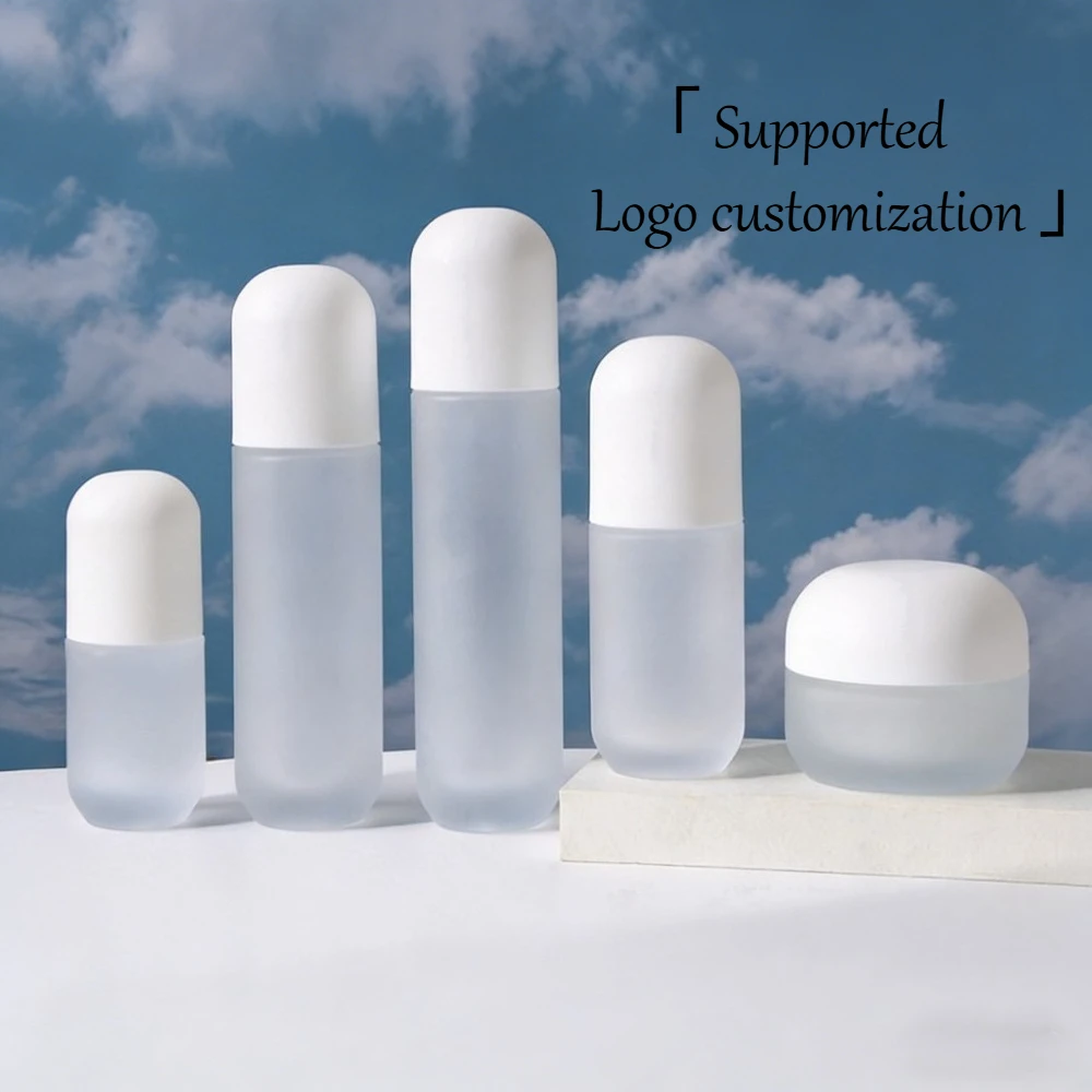 6 Stück tragbare nachfüllbare Flaschen, Kosmetikbehälter für flüssige Foundation, Milchglas-Lotion-Pumpflasche, Druckspender – Detail 1