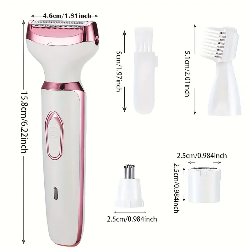 4in1 Women's Electric Hair Removal Device Multi Functional Women's Electric Shaver Trimmer Set, Women's Bikini Thread Trimmer
