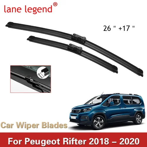 Lane Legend LHD limpiaparabrisas delanteros para Peugeot Rifter 2018 - 2020 parabrisas ventana delantera 26 ""+ 17""