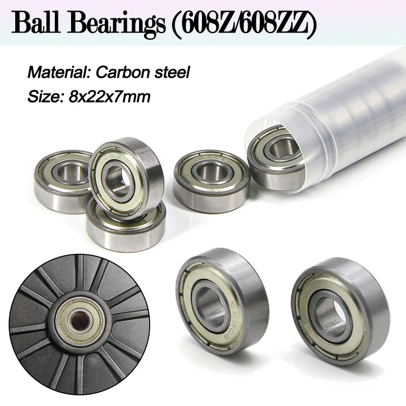 2/5/10Pcs Mini Ball Bearings 608Z 608ZZ 8x22x7mm Deep Groove Ball Bearing Carbon Steel for Skateboard Scooter 3D Printer Parts