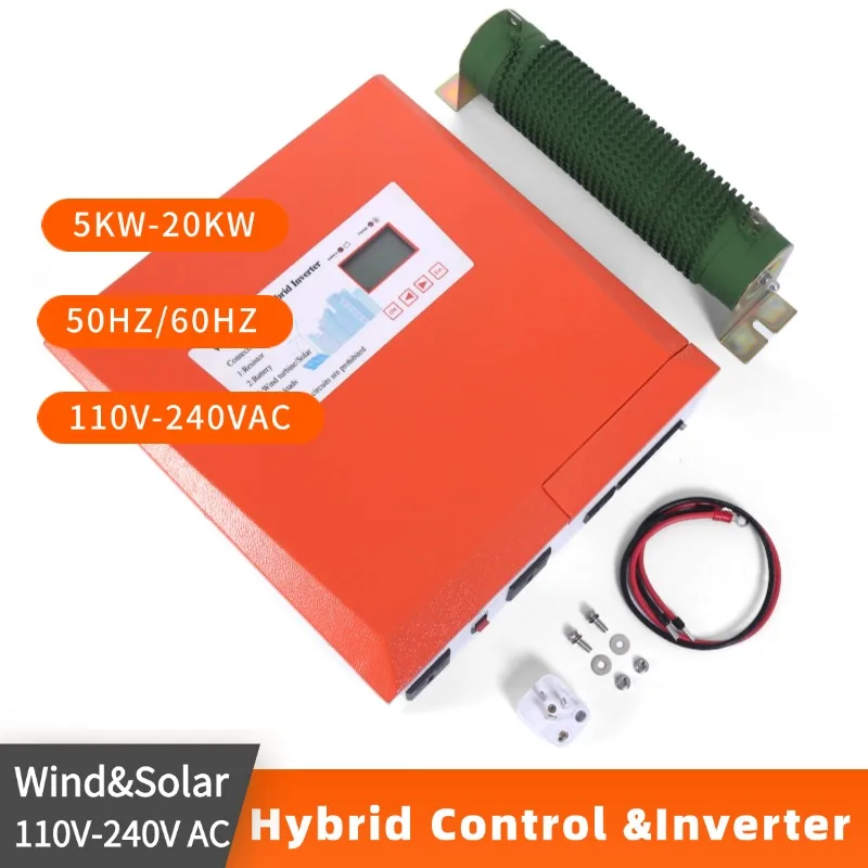 Hybrid Controller&Inverter 20KW 12V 24V 48V Auto Boost Charger Wind Turbine Generator Solar Panel With Dump Load Hybrid System