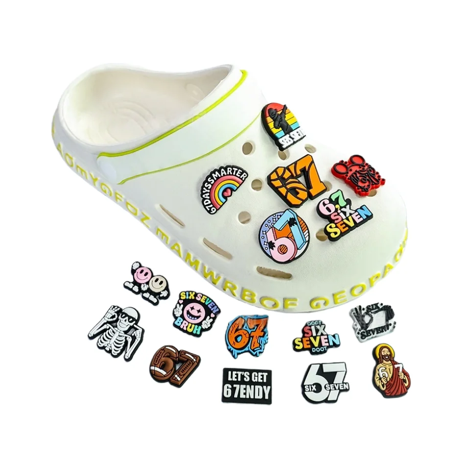 Number Element shoe flower hole shoe summer DIY accessory cartoon detachable PVC soft rubber shoe buckle accessory Gifts