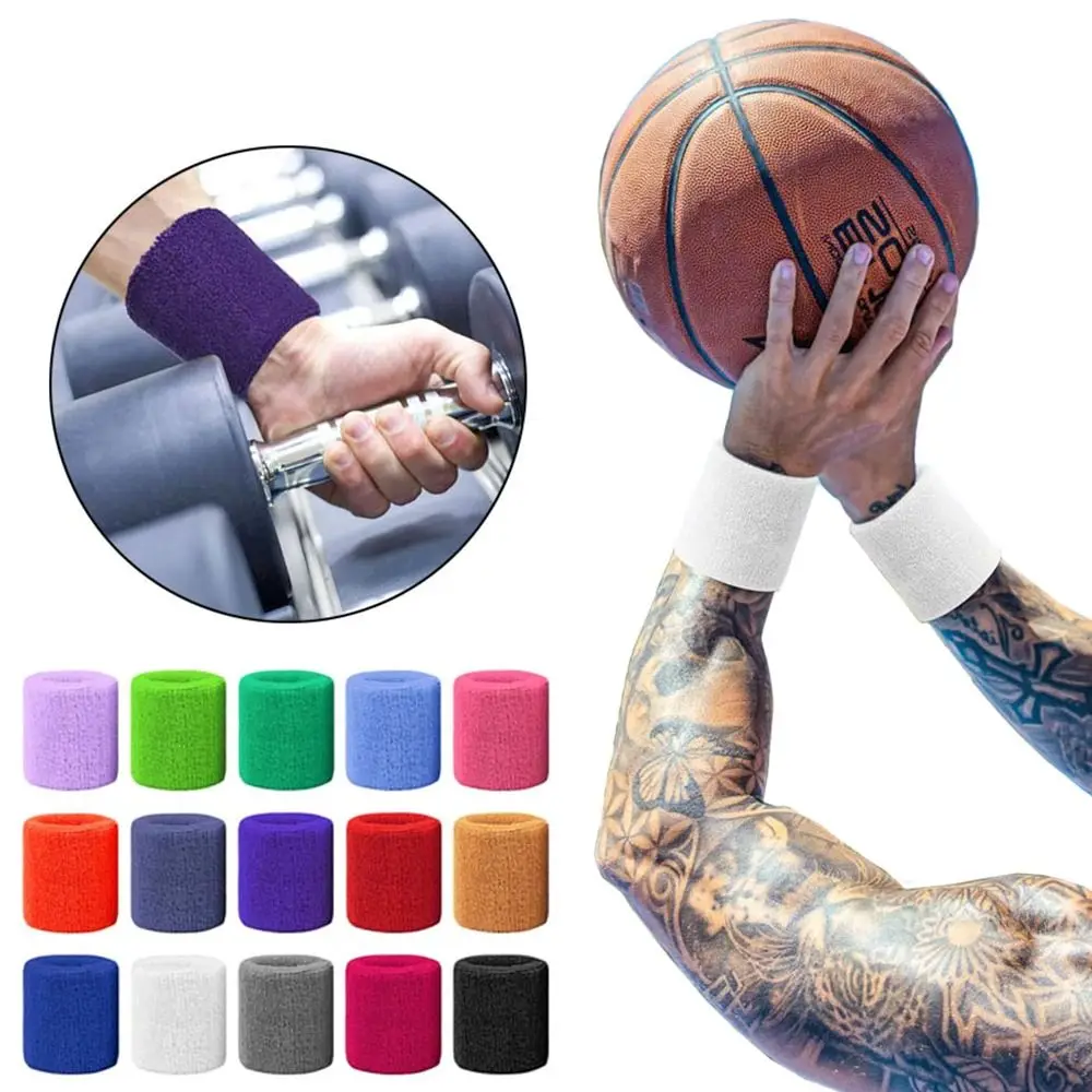 

1Pcs Guard Protector Strap Wrist Support Band Durable Sweat Towel Cuff Tennis Wristband 8x8cm Cotton Sport Bracers