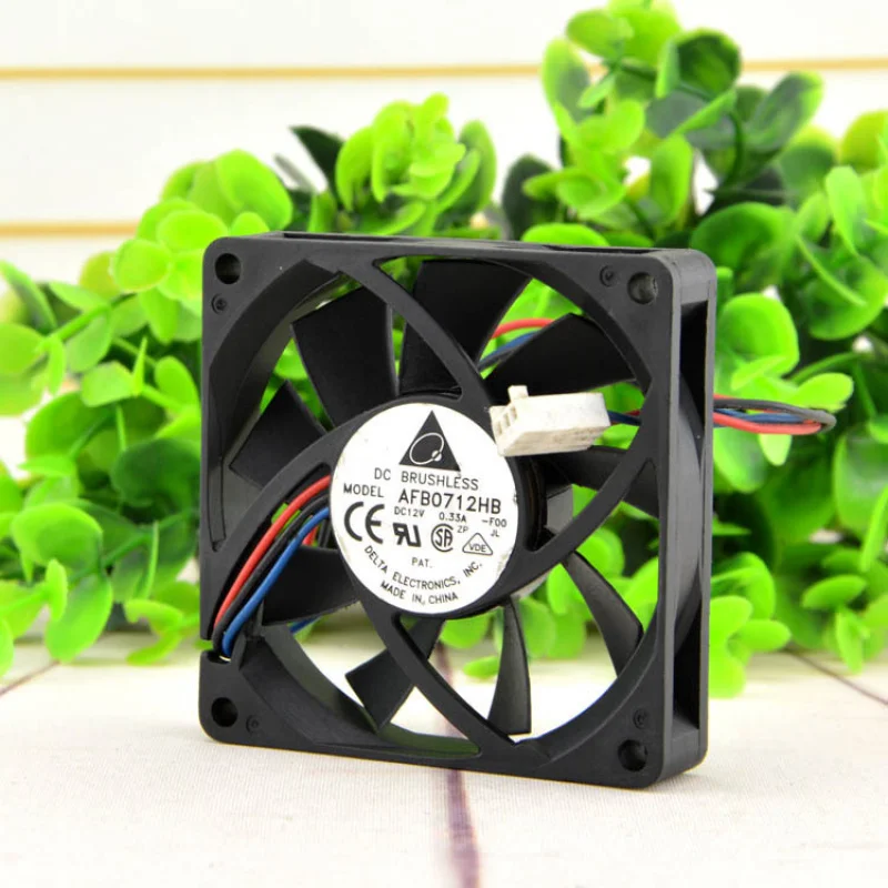 D 1PCS For Delta AFB0712HB | DC12V 0.33A 3-Wire Case Fan 70×70×15mm 7CM