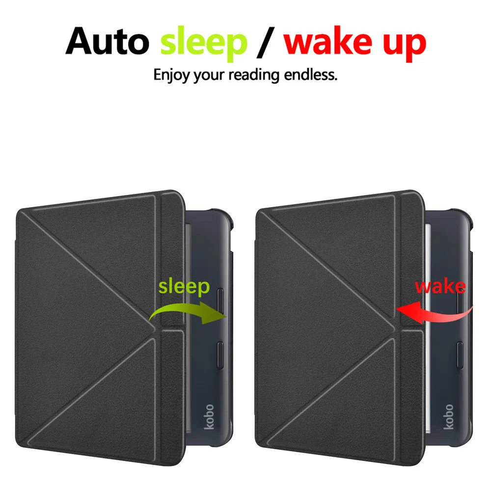 Slim Case for Kobo Libra Colour e-Reader 2024 Released   Multi-folding  PU Leather Lightweight Folios Cover with Auto Sleep/Wake