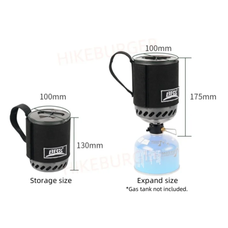 BRS 61 Outdoor Integrated Camping Stove Ultralight Portable Burner Collecting Heat Pot System 0.5L Capacity Quick Beaker