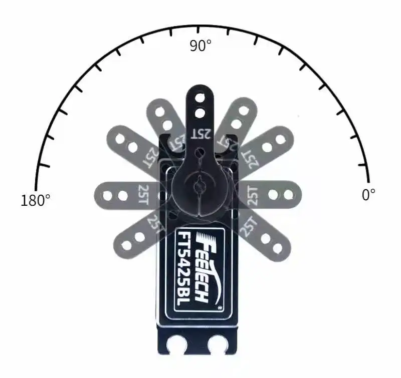 FT5425BL Servo Profil Rendah 7.4V 25Kg 180 Servo Tanpa Sikat untuk Suku Cadang & Aksesori Rc Motor Drone Truk Rc/Model Helikopter RC Perahu Mobil