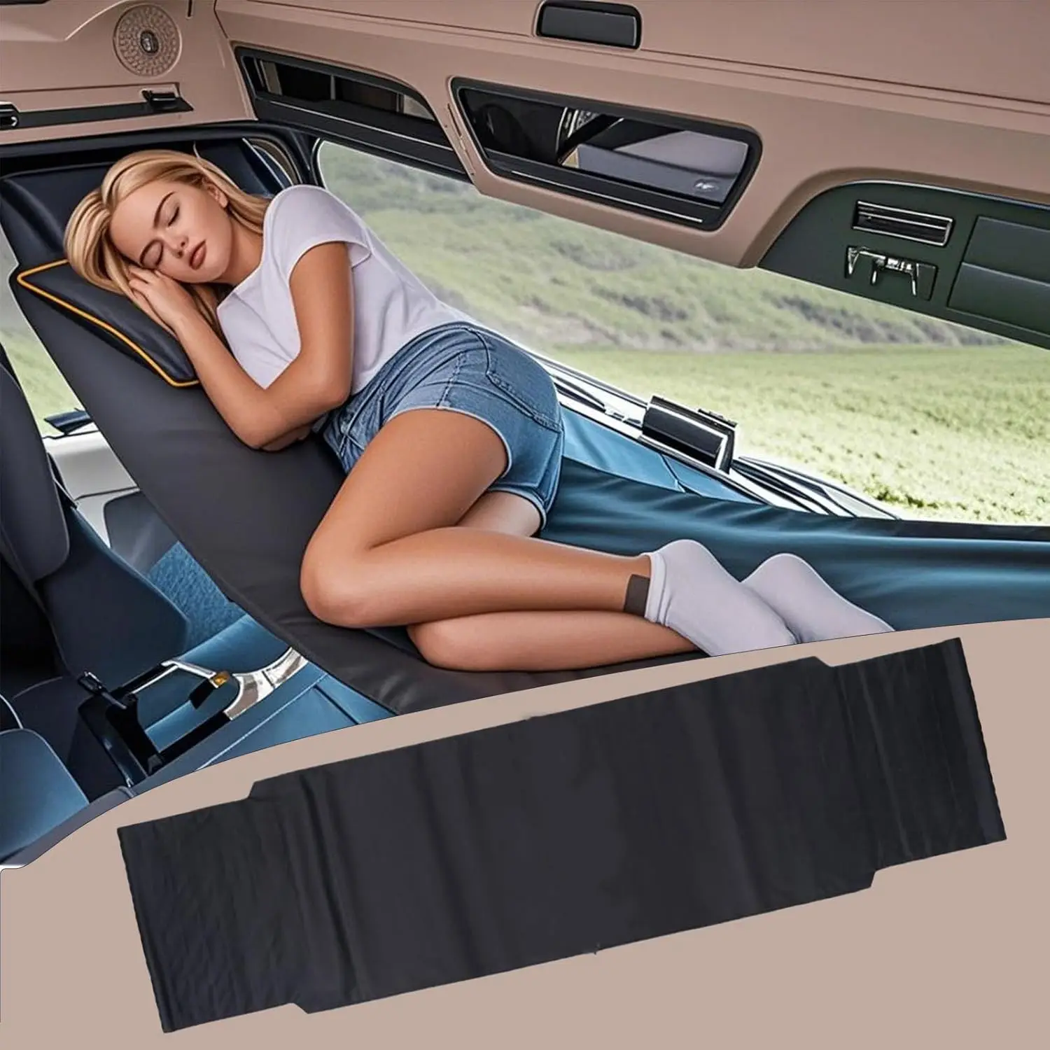 Hamaca para cabina de camión, plataforma portátil para dormir en la cama del camión, hamaca para camión multifuncional extendida de 94 pulgadas