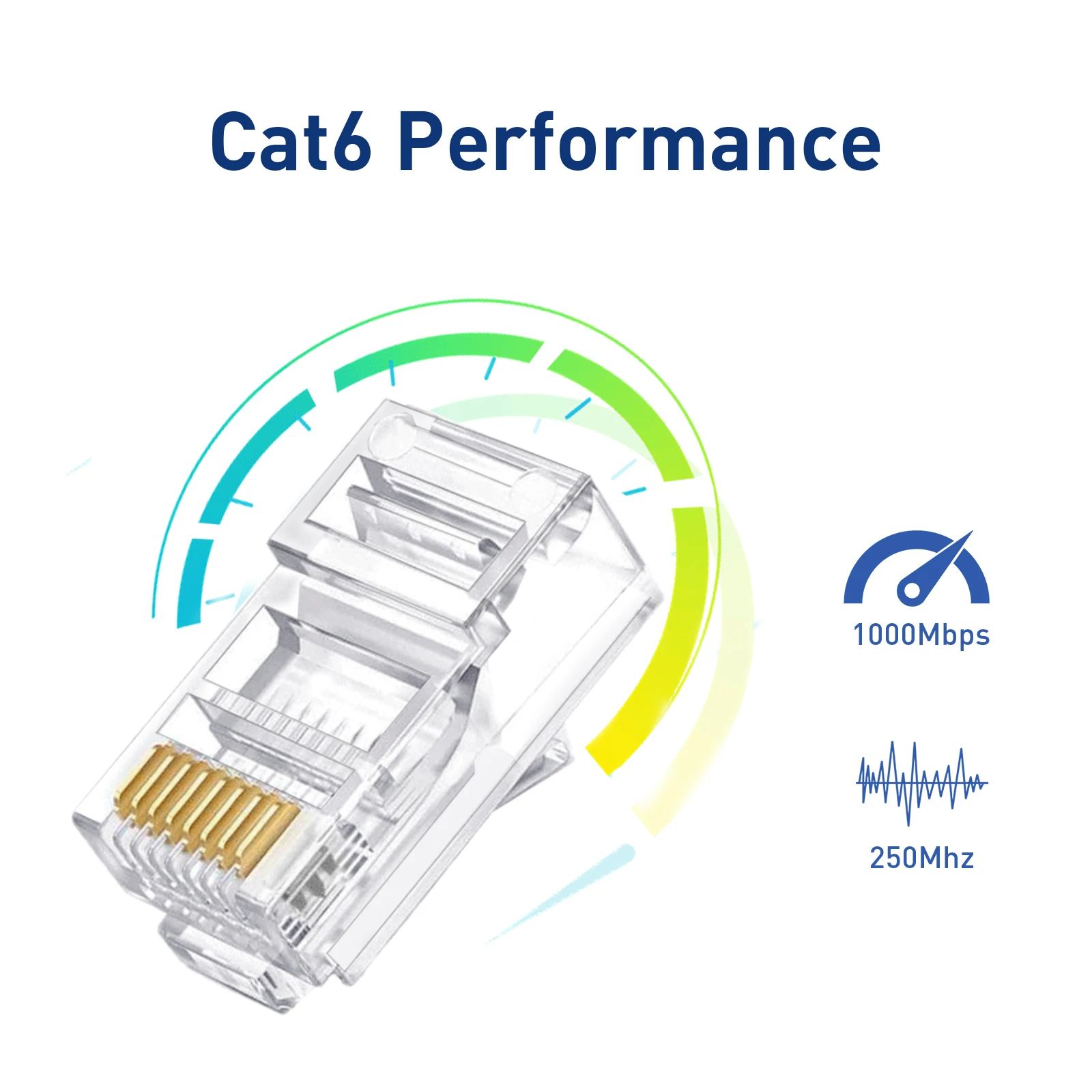 ZoeRax 50PCS RJ45 Cat6 CAT5E Ungeschirmter Pass-Through-Stecker und Zugentlastungs-Stiefel-Kit Vergoldeter 8P8C RJ45-Modularstecker – Detail 4