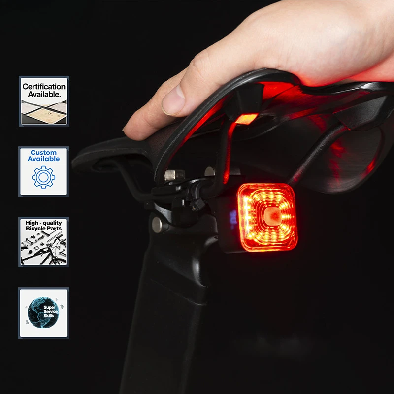

Smart Bike Tail Light Digital Power Display Type-C Rechargeable Long Endurance Taillight Charging Cycling Accessories