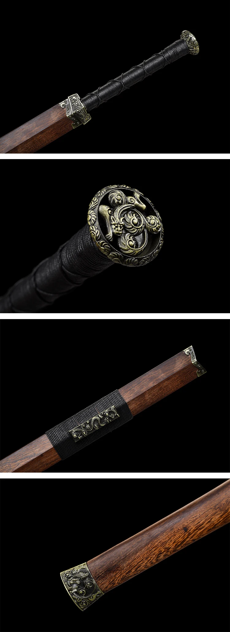 103cm Chinese film hero sword Damascus steel samurai sword katana Combat Readiness Sharp weapons Handcrafted Ninja Kung fu full