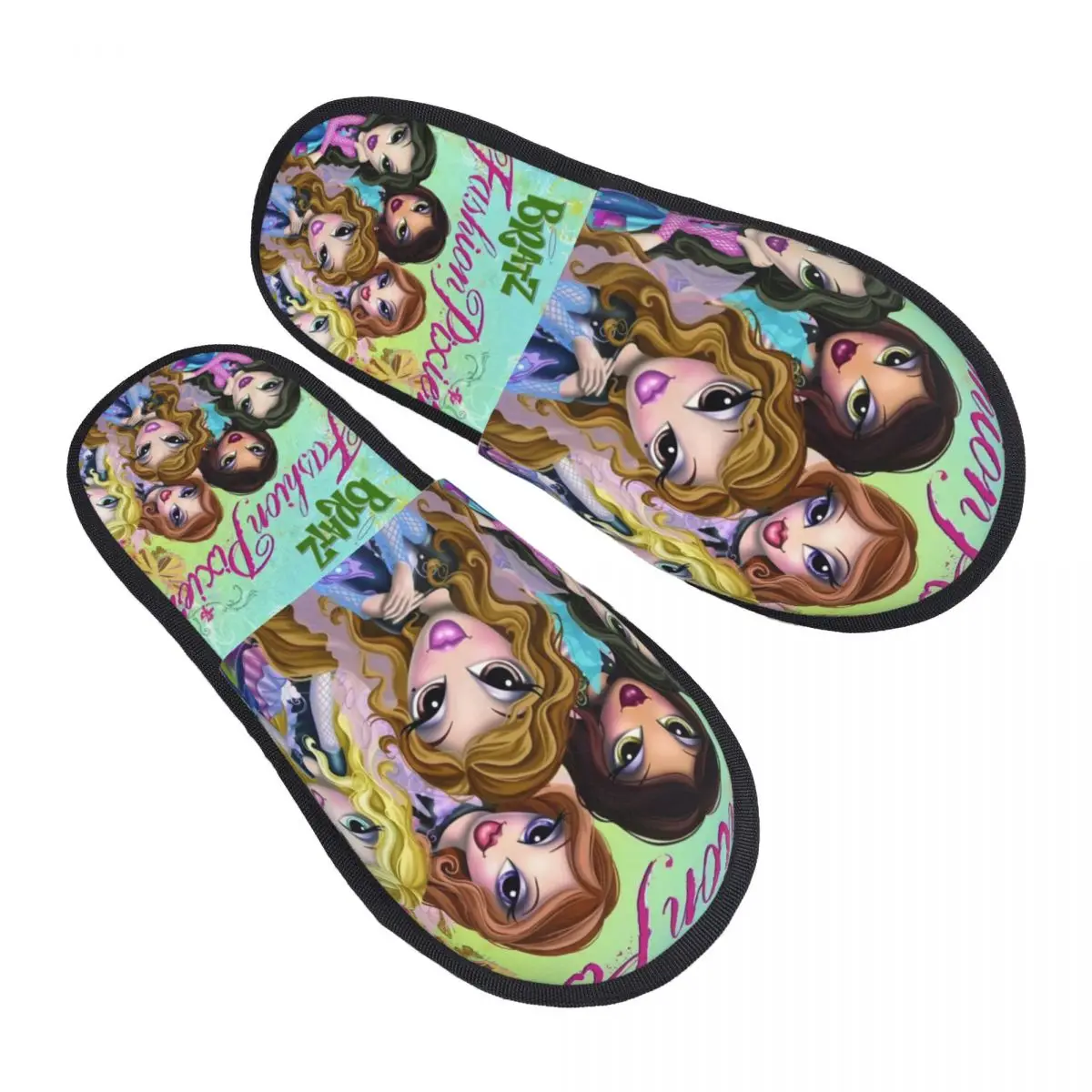 Custom Bratzs Doll Guest Slippers for Bathroom Women Cartoon Tv Movie House Slipper