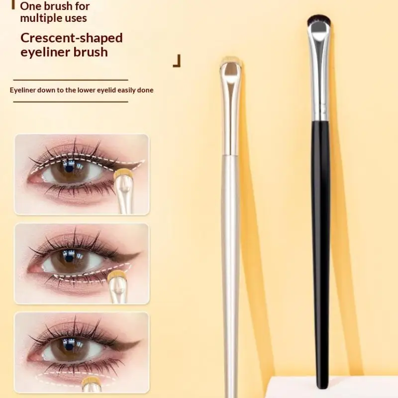 New 2Pcs Curved Eyeliner Makeup Brushes Eye Makeup Smudge Tools Precision Soft Eyeshadow Brush Thin Small Eye Cosmetic Tools