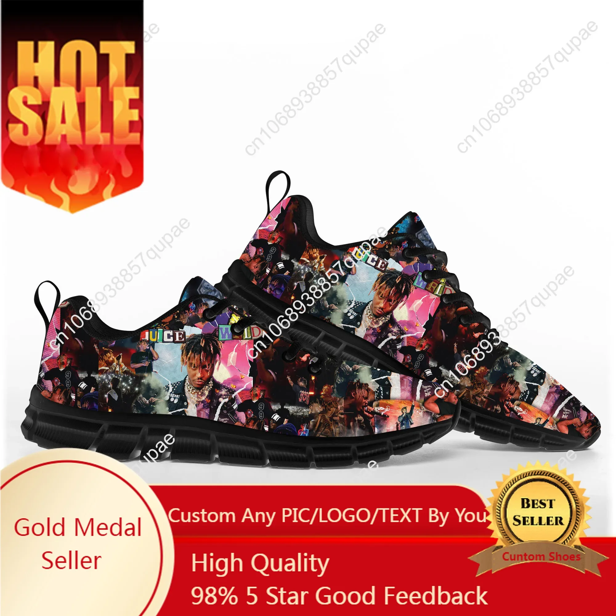 

Juice Wrld Hip Hop Rapper Sports Shoes Mens Women Teenager Kids Children Sneakers Singer Casual Custom High Quality Couple Shoes