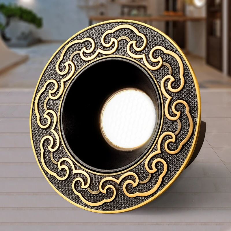 Vintage Bronze LED Downlight Warm White Natural Light Corridor Foyer Living Room Bedroom Loft Ceiling Round Recessed Spot Lamp