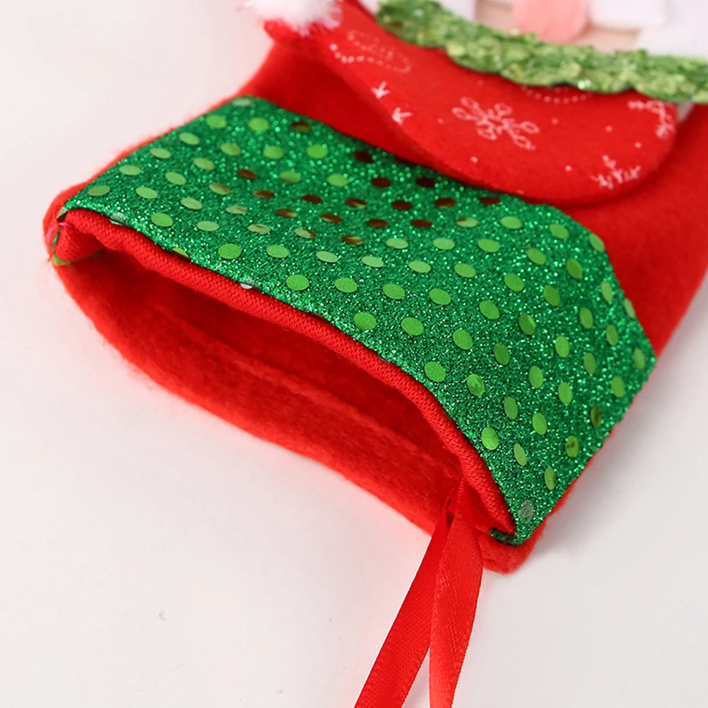 

4 Pcs Christmas Stocking Ornaments Office Decor Decorative Hanging Holiday Socks Premium Material Small Reindeer Cloth