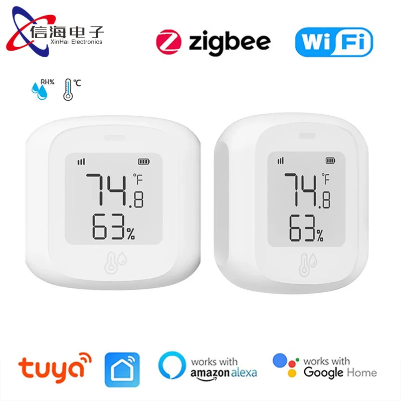 Tuya WiFi/Zigbee temperature and humidity sensor intelligent remote linkage indoor temperature and humidity meter voice control