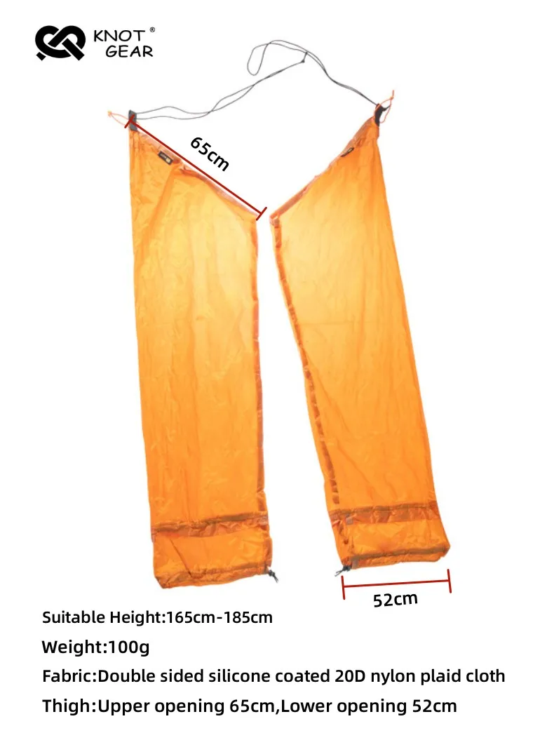 Knot Outdoor Rain Pants Ultralight 20D Nylon Double-sided Silicon Fabric Mountaineering Hiking Camping Waterproof Rainproof